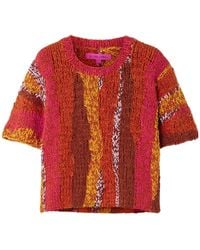 The Elder Statesman - Striped Organic Cotton-Bouclé T-Shirt - Lyst