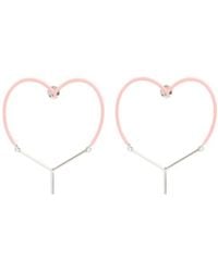 Y. Project - Two-Toned Heart-Shape Drop Earrings - Lyst
