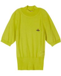 Vivienne Westwood - Orb Embroidered Short-Sleeved Knitted Jumper - Lyst