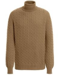 Malo - Cable-Knit Roll-Neck Sweater - Lyst