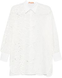 Ermanno Scervino - Broderie-Anglaise Floral-Detail Shirt - Lyst