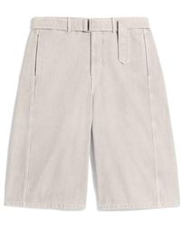 Lemaire - Wide-Leg Belted Denim Shorts - Lyst