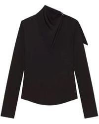 Courreges - Courrèges Draped-Neck Long-Sleeve Top - Lyst