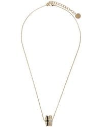 Ferragamo - Ferragamo Ring Pendant Embellished Necklace - Lyst