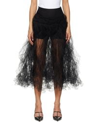 Valentino - Tulle-Panels Midi Skirt - Lyst