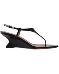 Paris Texas - Snake-Effect Leather Thong Sandals - Lyst