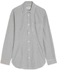 Agolde - Striped Cotton-Poplin Shirt - Lyst