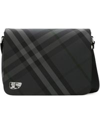 Burberry - Grid Checked Messenger Bag - Lyst