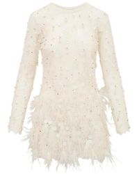 LoveShackFancy - Alouetta Embellished Mini Dress - Lyst