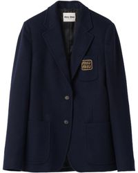 Miu Miu - Single-Breasted Velour Jacket - Lyst