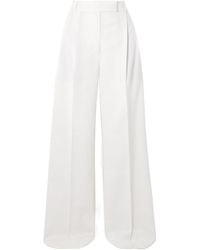 Rohe - Pleated Wool-Blend Twill Wide-Leg Pants - Lyst