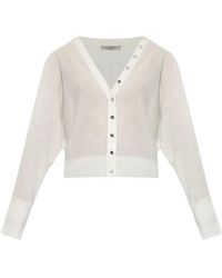 AllSaints - Button-Detailed V-Neck Cardigan - Lyst