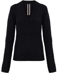 Rick Owens - V-Neck Knitted Sweater - Lyst