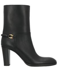 Saint Laurent - Minimalist Blockheel Ankle Boots - Lyst