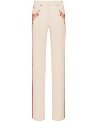 Dior - Embroidered Fitted Jeans - Lyst