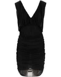 Saint Laurent - Draped Sleeveless Dress - Lyst