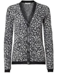 Fendi - Ivory And Jaguar Animalier Mohair And Wool Cardigan - Lyst