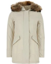 Woolrich - Ivory Polyester Luxury Arctic Down Jacket - Lyst