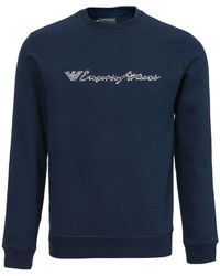 Emporio Armani - Round-Collar Long-Sleeve Hoodie - Lyst