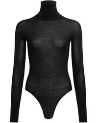 Alaïa - Semi-Sheer Knitted Bodysuit - Lyst