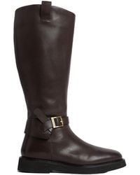 Barbour - Buckle Leather Knee-High Riding Boots - Lyst
