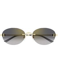 Cartier - Oval Frame Sunglasses - Lyst