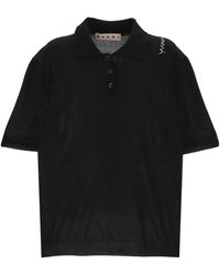 Marni - Logo Embroidered Knitted Polo Top - Lyst