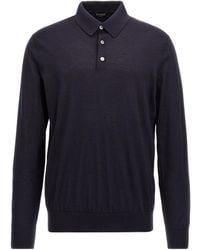 ZEGNA - Long Sleeved Half-Button Polo Shirt - Lyst