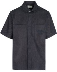 Givenchy - Paris Logo Embroidered Denim Shirt - Lyst