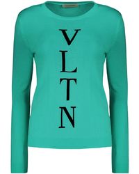 Valentino - Logo Crewneck Knitted Sweater - Lyst