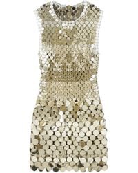 Rabanne - Rabanne Studded Disc Mini Dress - Lyst