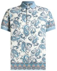 Etro - Placed Printed Short-Sleeved Polo Shirt - Lyst