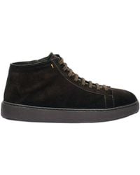 Santoni - Round Toe Lace-Up Sneakers - Lyst