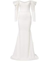 Alex Perry - Bridal Off-Shoulder Crêpe Satin Bustier Gown - Lyst