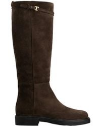 Tod's - T Plaque Knee-High Boots - Lyst
