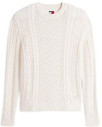 Tommy Hilfiger - Tommy Jeans Tommy Badge Cable Knit Slim Jumper - Lyst