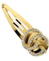 Gucci - Hair Clip With Crystal Double G - Lyst