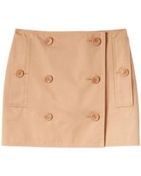 Burberry - High-Rise Button Detailed Mini Skirt - Lyst