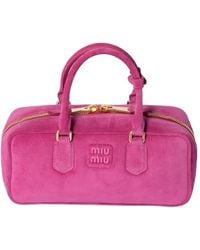 Miu Miu - Arcadie Logo Embossed Tote Bag - Lyst