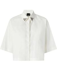 Pinko - Pescara Cropped Short-Sleeve Shirt - Lyst