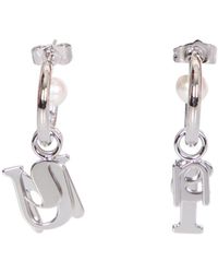 Sunnei - Pearl Letter Hoop Earrings - Lyst