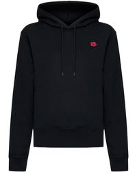 KENZO - Logo Embroidered Drawstring Hoodie - Lyst