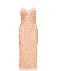 LoveShackFancy - Mirrian Embellished Midi Dress - Lyst
