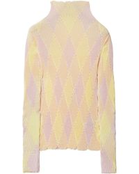 Burberry - High-Neck Argyle Intarsia Knit Jumper - Lyst