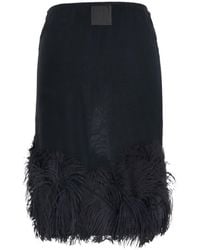 Semicouture - Semi Couture Feather-Trim Tech Skirt - Lyst