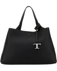 Tod's - Logo Embossed Top Handle Bag - Lyst
