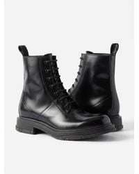 Gucci - Tonal Logo Lace-Up Boots - Lyst