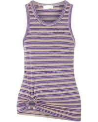 Rabanne - Striped Piercing-Detail Tank Top - Lyst