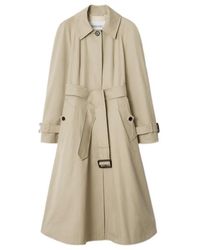 Burberry - Long Gabardine Ellingham Fit-And-Flare Car Coat - Lyst