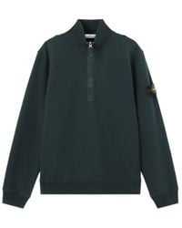 Stone Island - Logo Patch Quarter-Zip Sweatshirt - Lyst